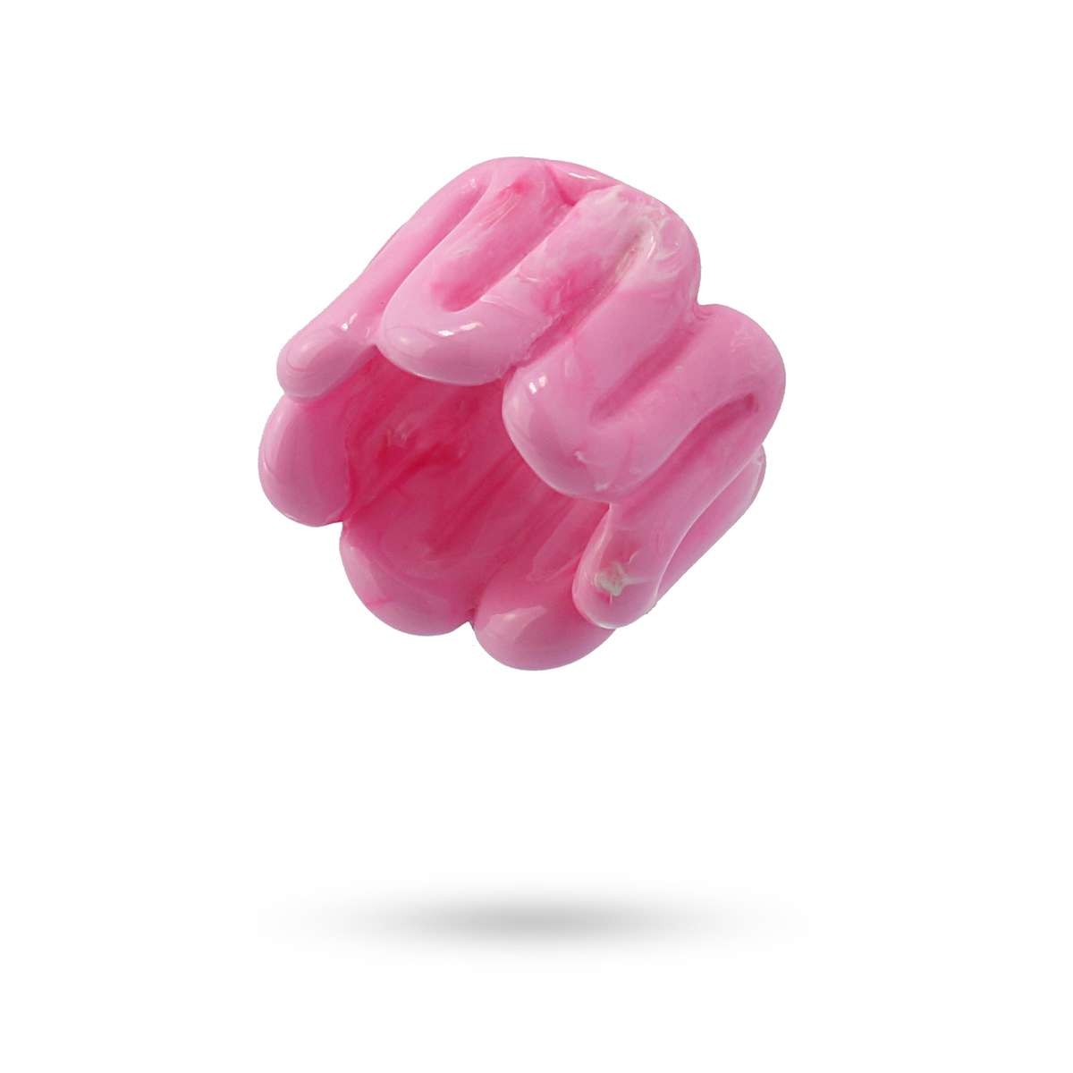 maxi anillo plástico reciclado zigzag anartxy  rosa