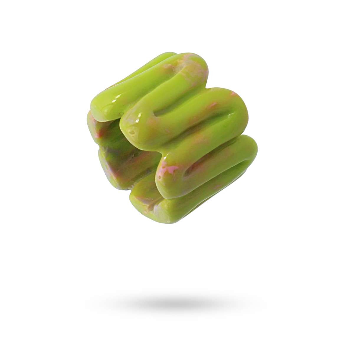 maxi anillo plástico reciclado zigzag verde