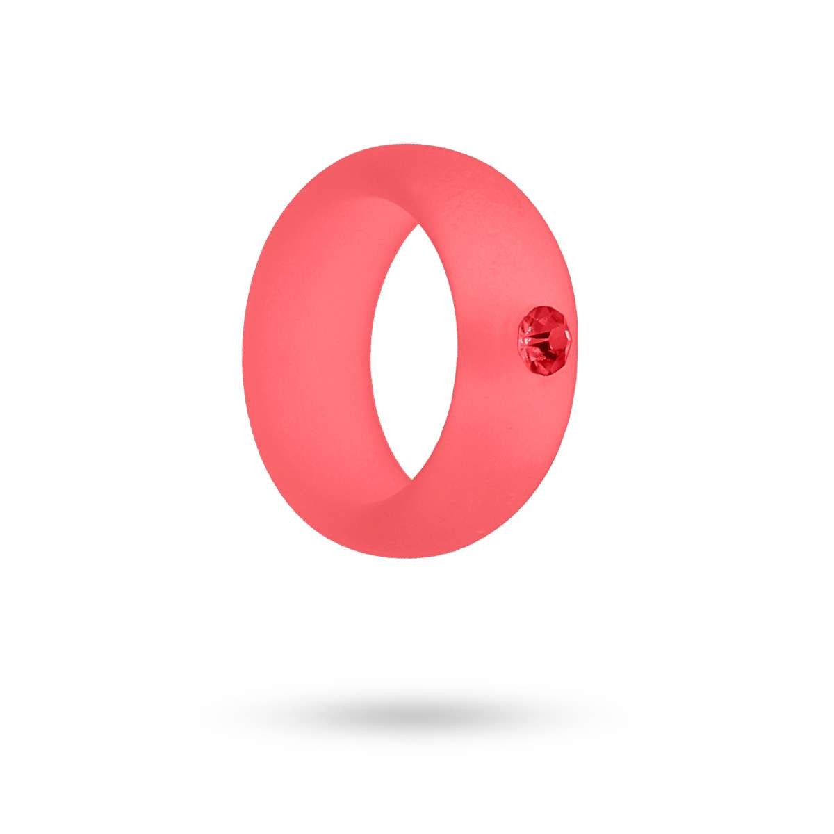 anillo plástico reciclado efecto esmerilado circonita color anartxy rojo