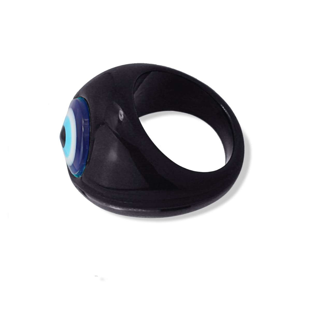 maxi anillo ojo turco plastico reciclado negro
