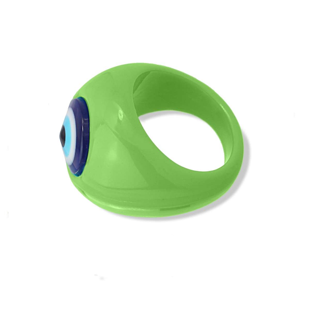 maxi anillo ojo turco plastico reciclado verde