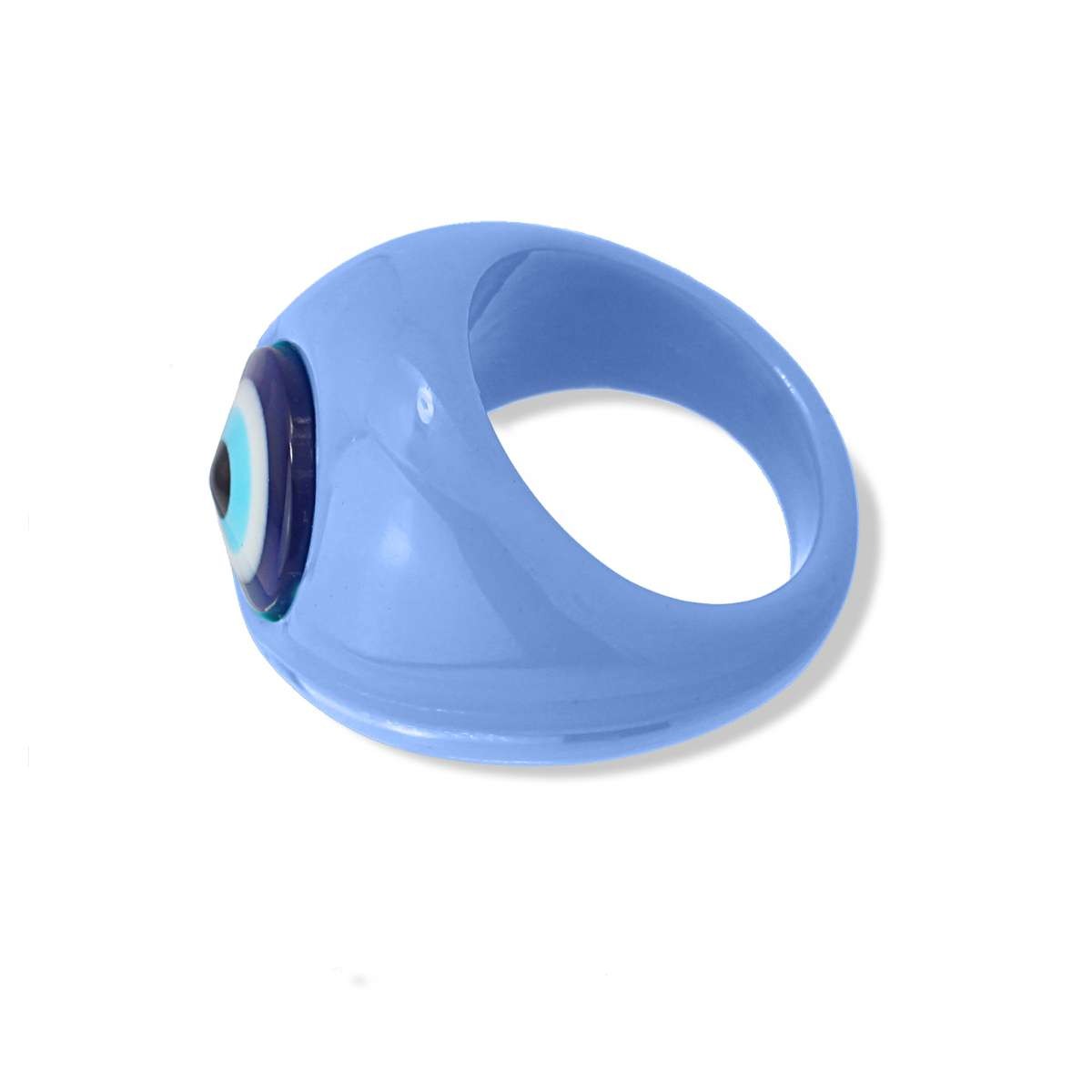 maxi anillo ojo turco plastico reciclado lila