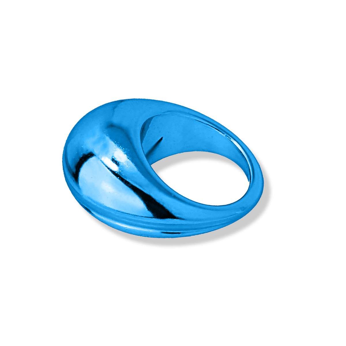 anillo plastico reciclado efecto metalizado azul