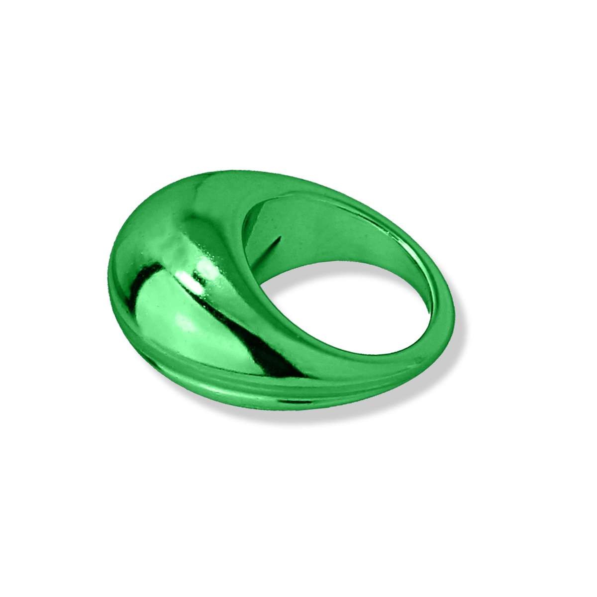 anillo plastico reciclado efecto metalizado verde