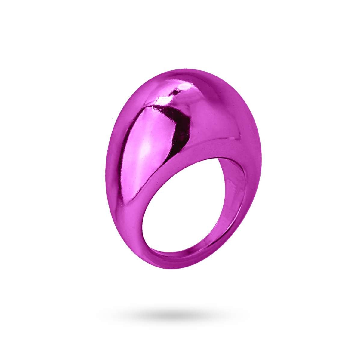 anillo plastico reciclado efecto metalizado anartxy fucsia