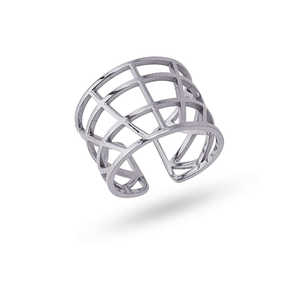 anillo acero quirúrgico geométrico lineas red anartxy