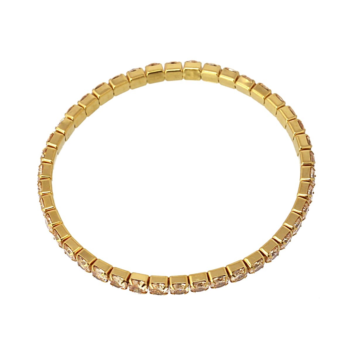 pulsera elástica acero circonitas riviere champán anartxy 2