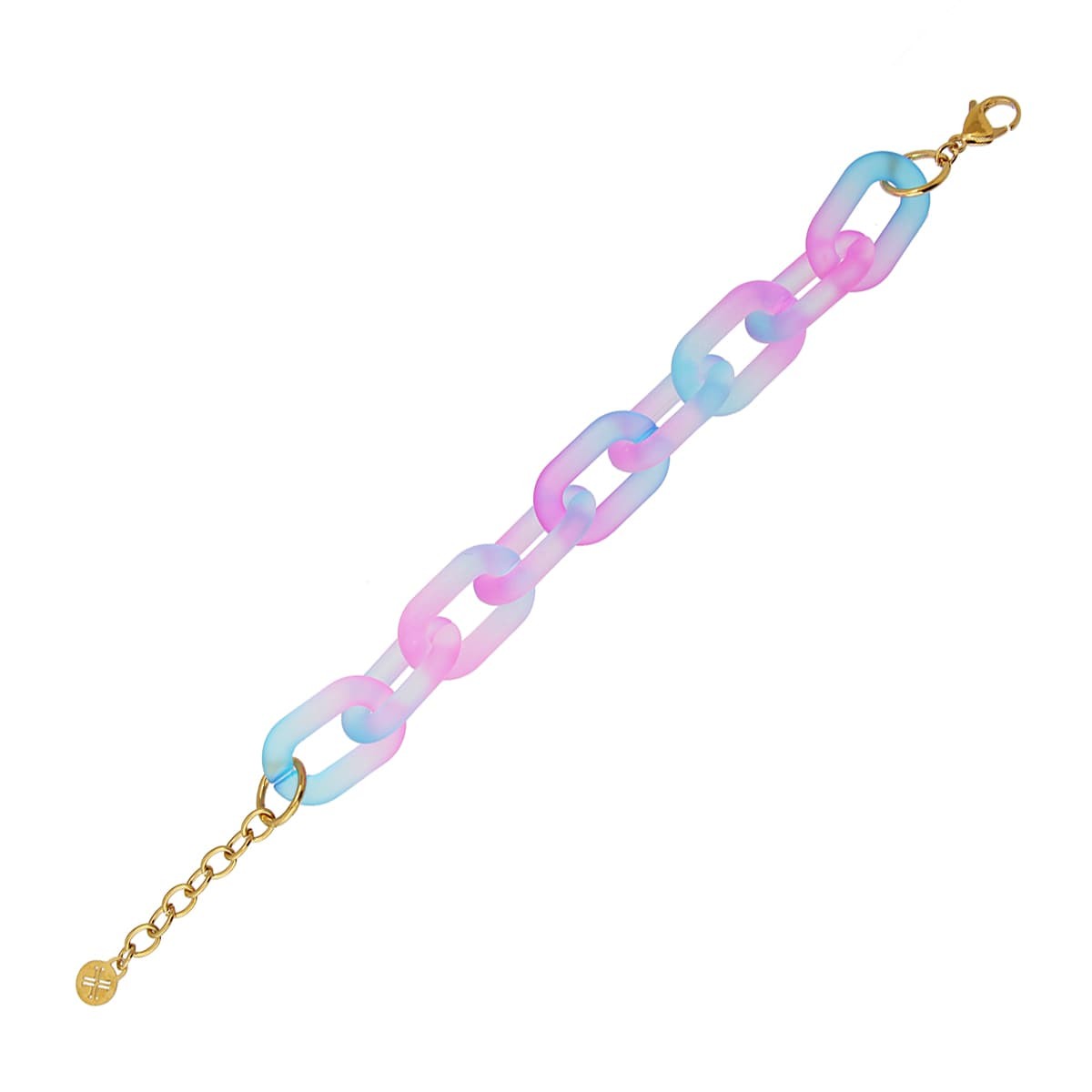 pulsera eslabones plastico reciclado textura helada acero lila
