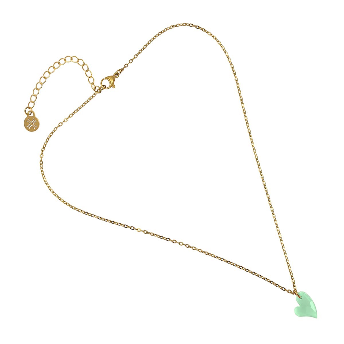collar cadenita acero abalorio acrílico corazón anartxy
