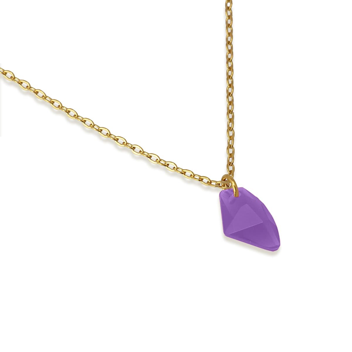 collar acero colgante piedra anartxy violeta