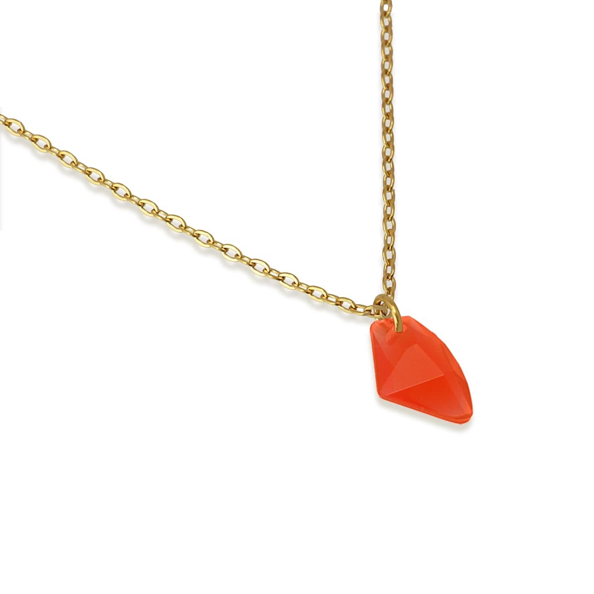 collar acero colgante piedra anartxy rojo