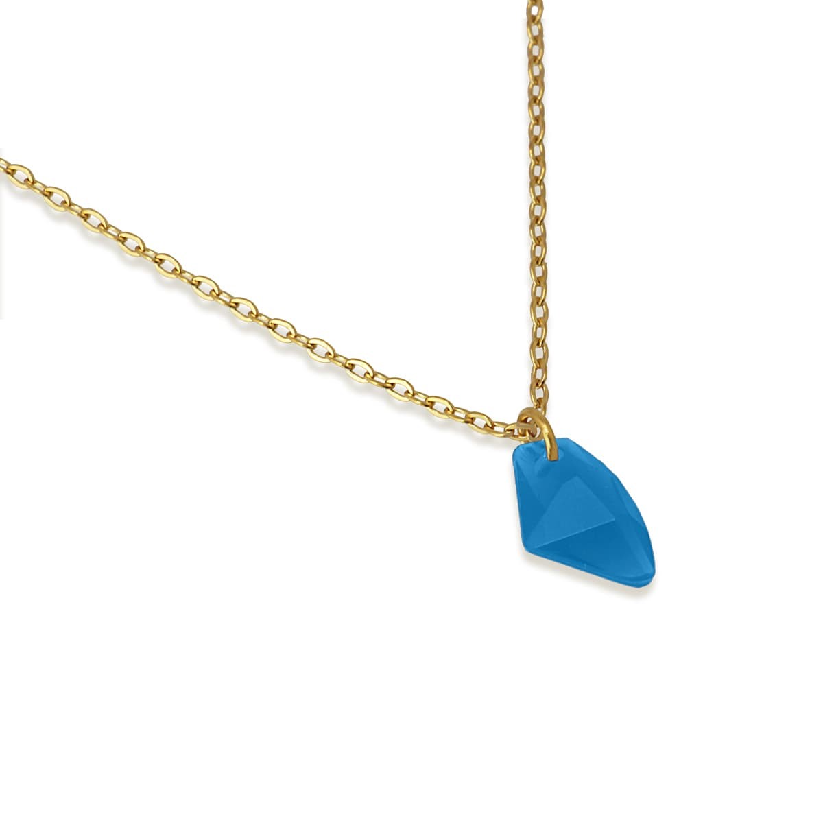 collar acero colgante piedra anartxy azul