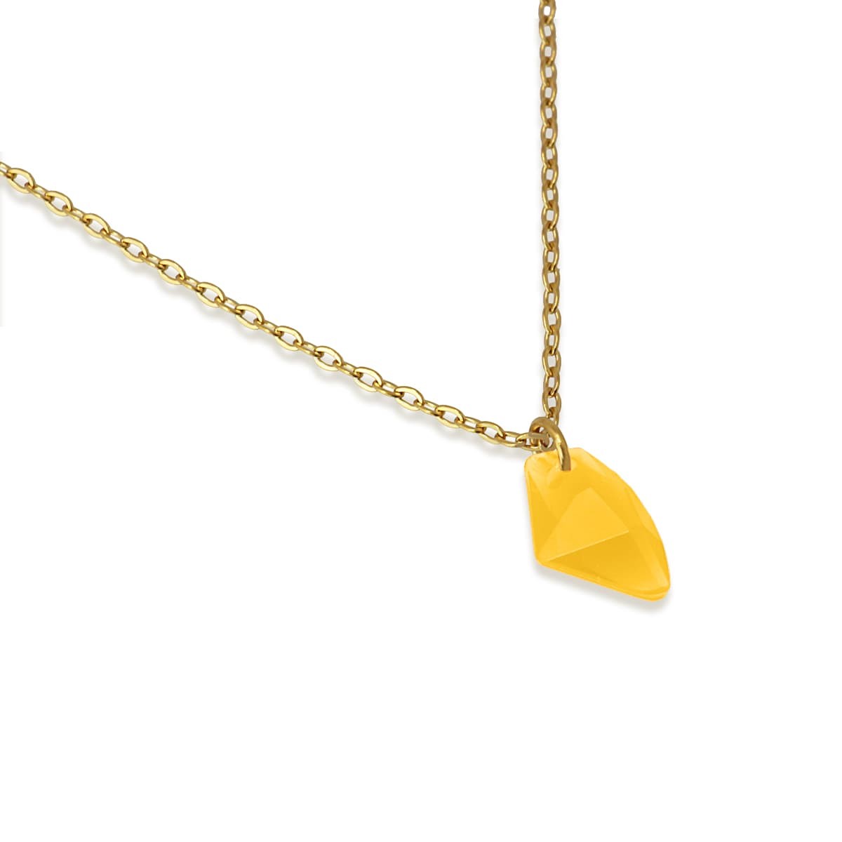 collar acero colgante piedra anartxy amarillo