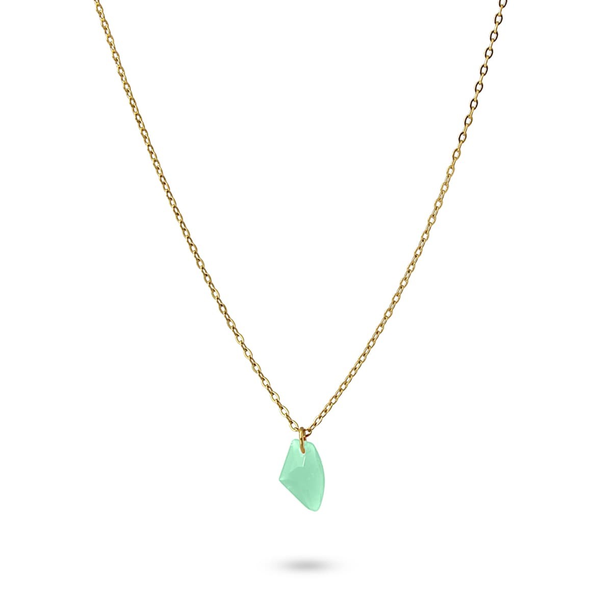 collar acero quirúrgico colgante piedra acrílica color anartxy turquesa