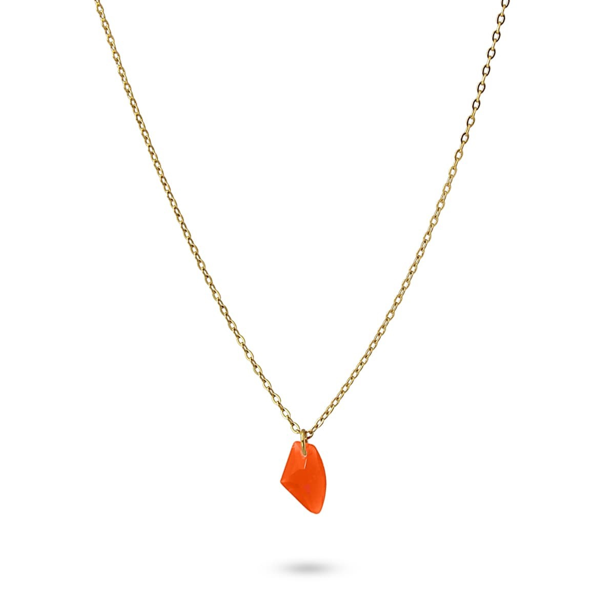 collar acero quirúrgico colgante piedra acrílica color anartxy rojo