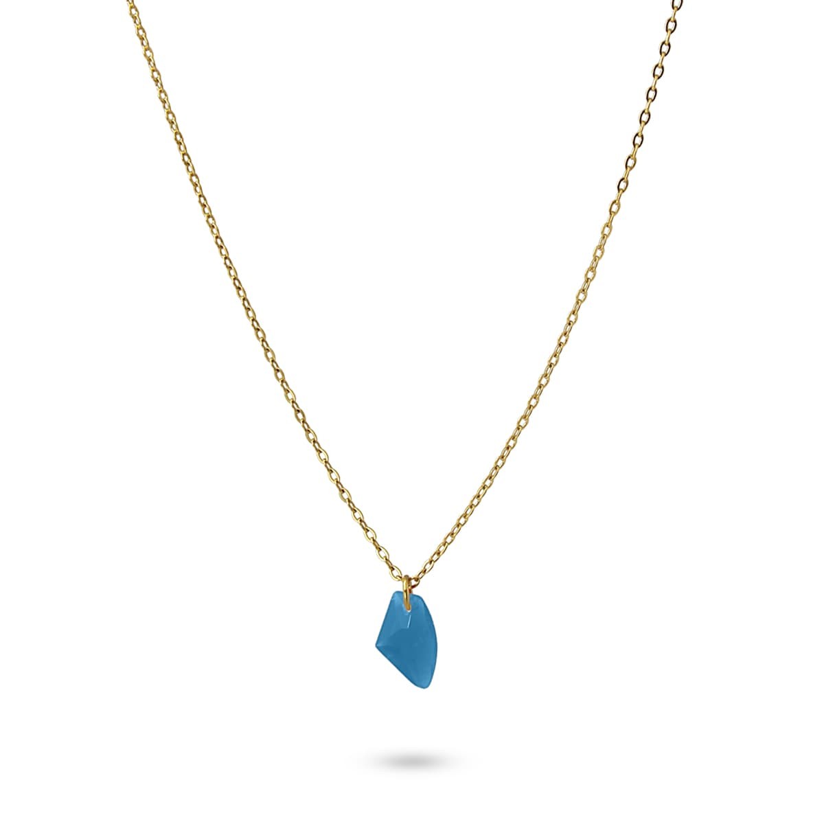 collar acero quirúrgico colgante piedra acrílica color anartxy azul