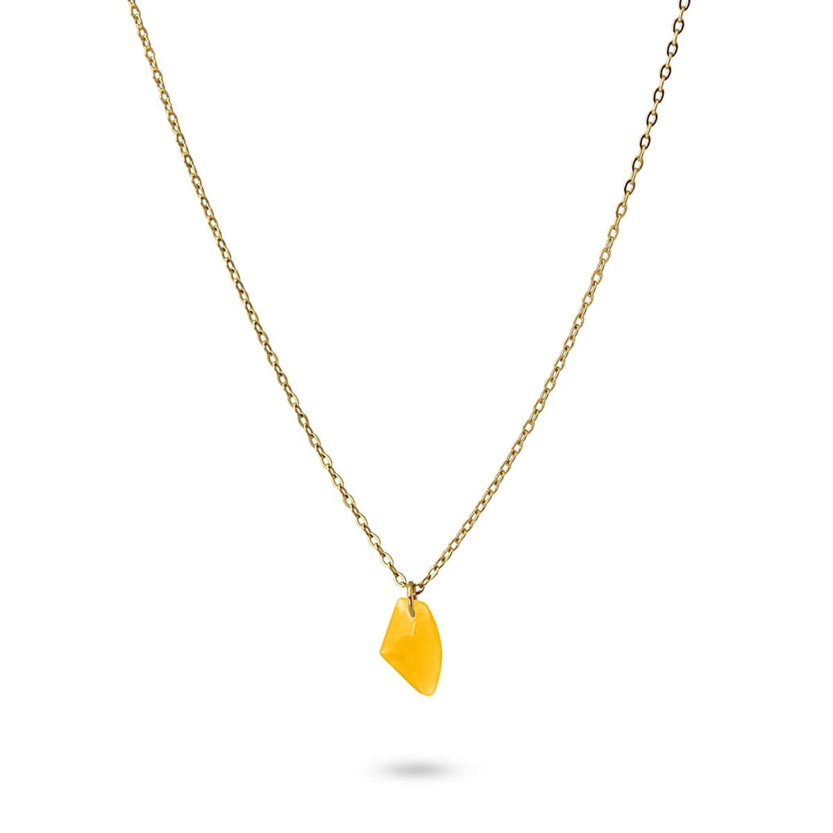collar acero quirúrgico colgante piedra acrílica color anartxy amarillo
