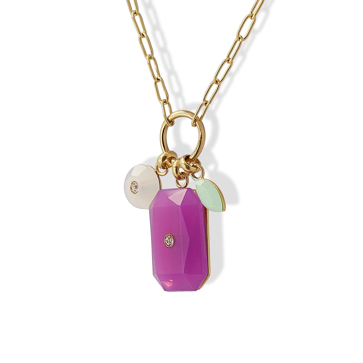 collar eslabones acero quirúrgico abalorios piedra coloreada circonita anartxy