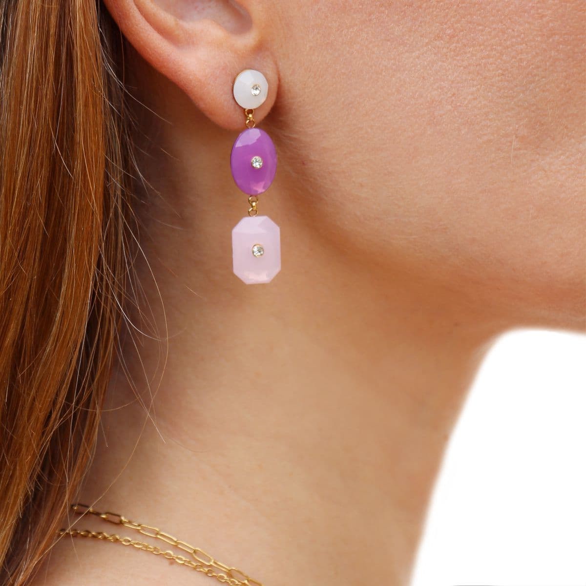 Pendientes piedras color CPE072