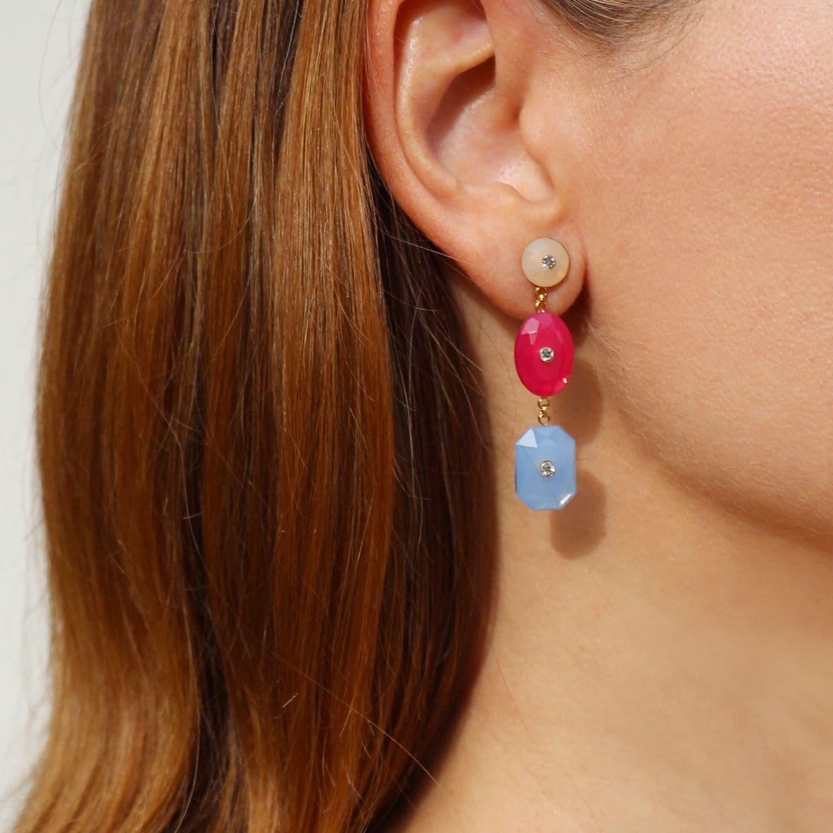 Pendientes piedras color CPE072 anartxy