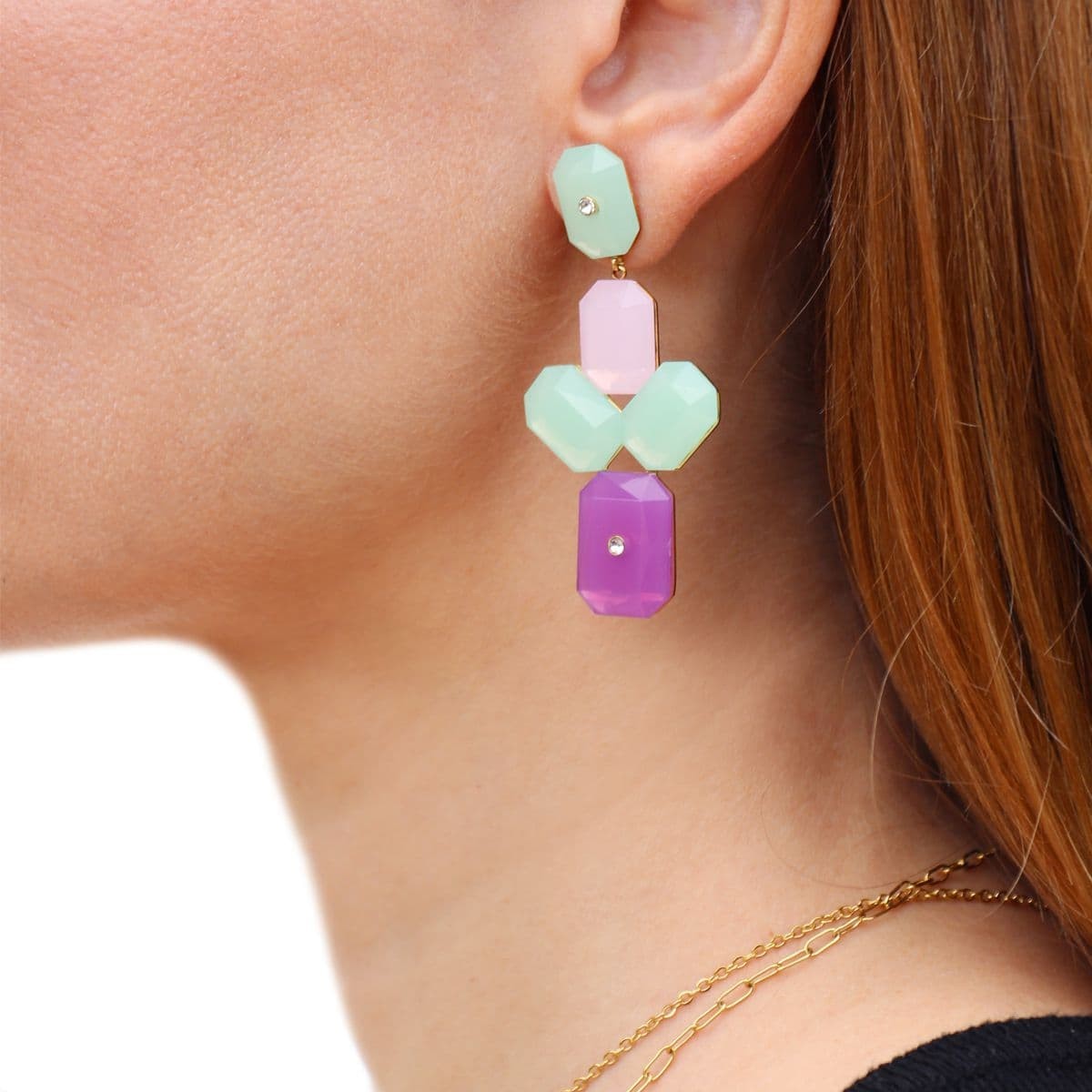 Pendientes piedras color CPE074 anartxy