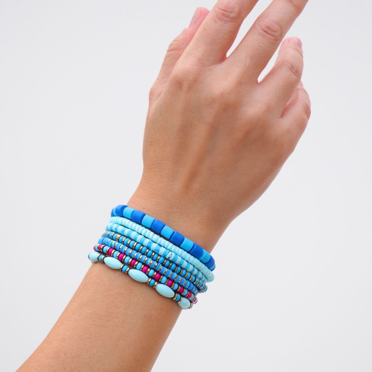 Pulseras cuentas color BPU552azu