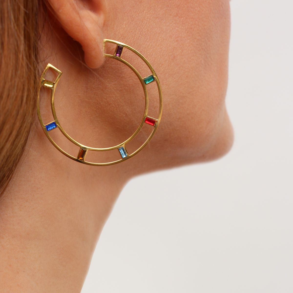 Aros circonitas color CPE129 acero chica
