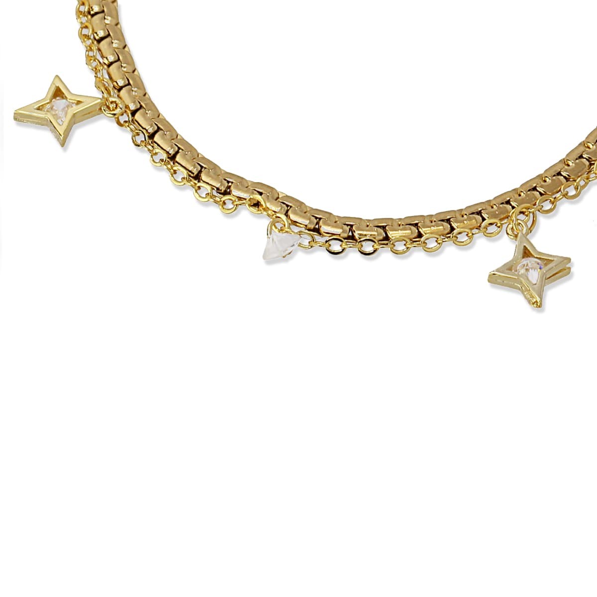 Pulsera circonitas BPU580 acero dorado