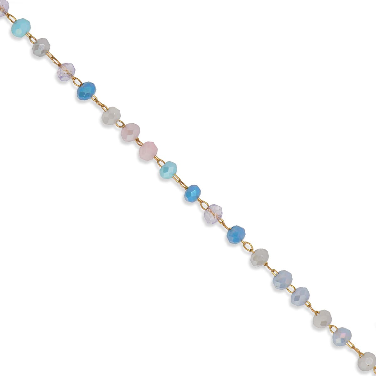 Tobillera cristal acero azul