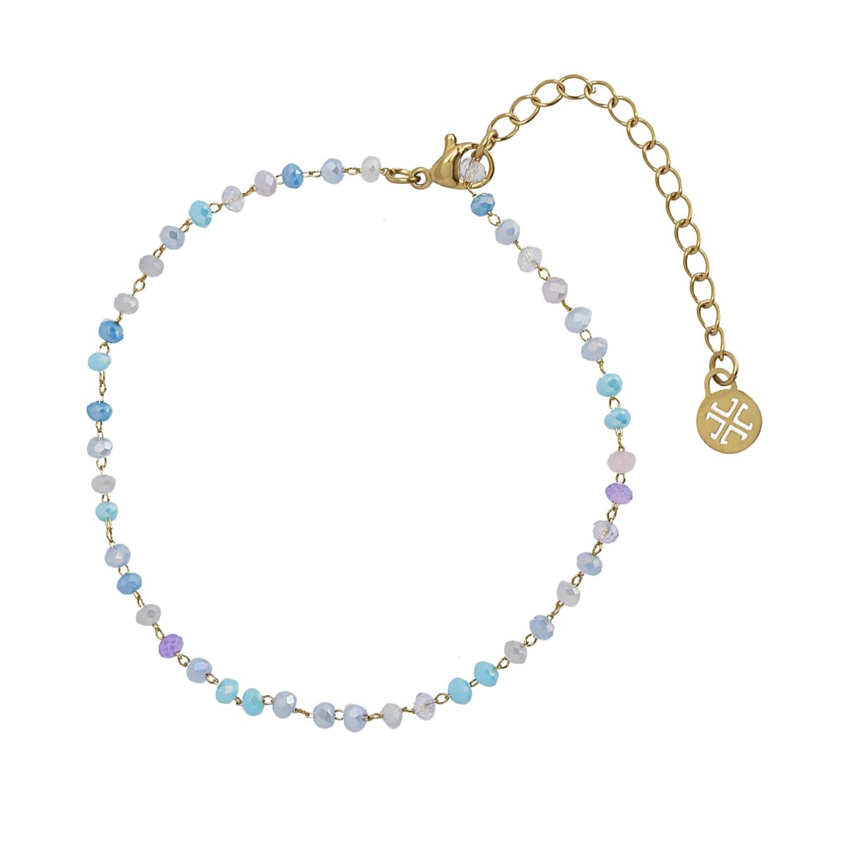 Tobillera cristal ATO227 acero azul