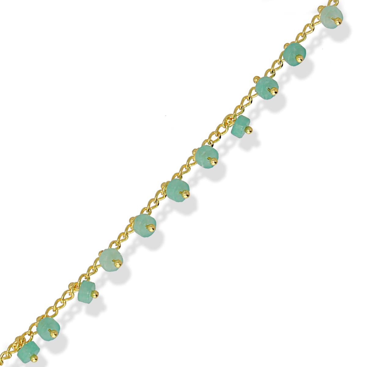 Pulsera piedra natural BPU588 abalorio cuentas dorado