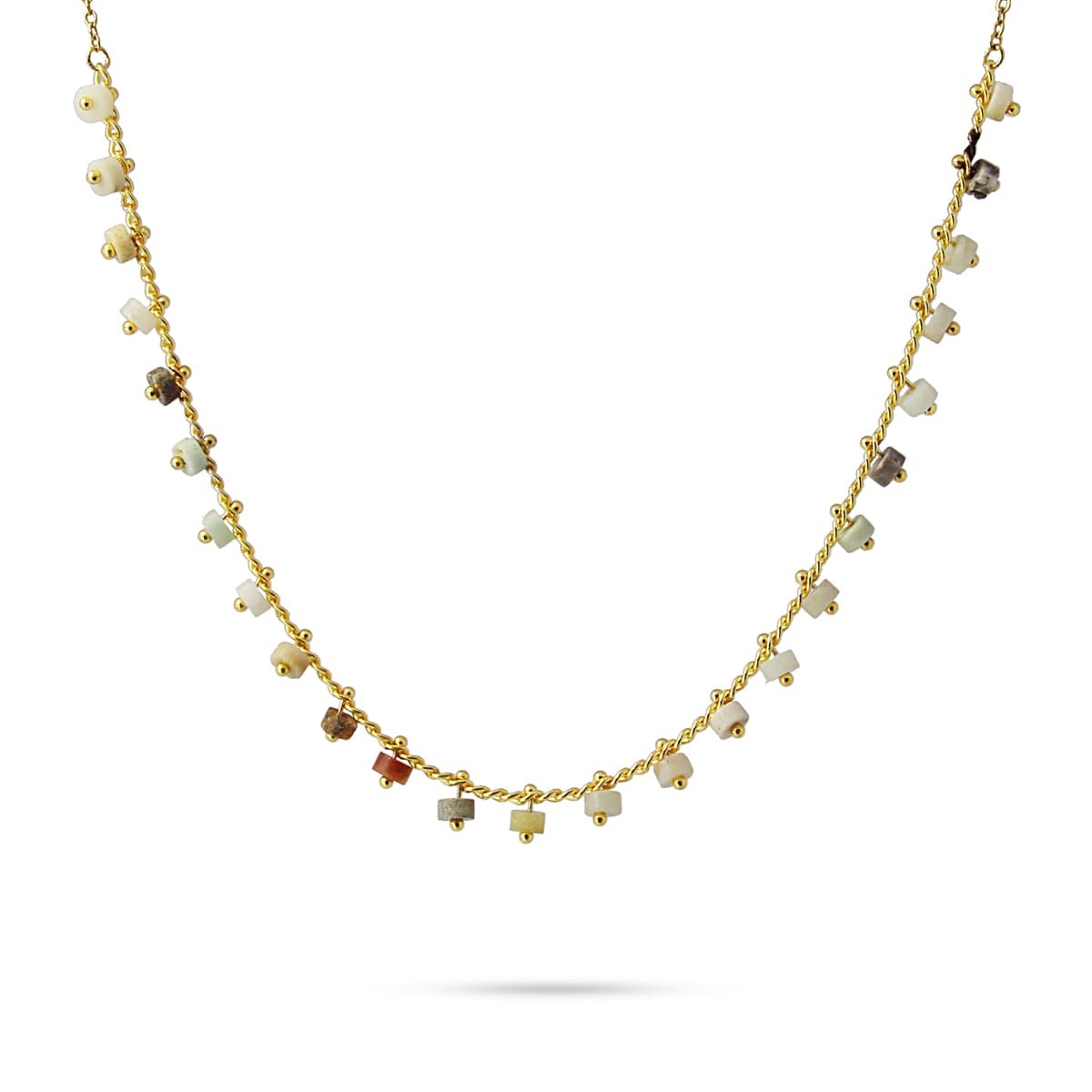 Collar piedra natural BCO459 dorado anartxy mujer