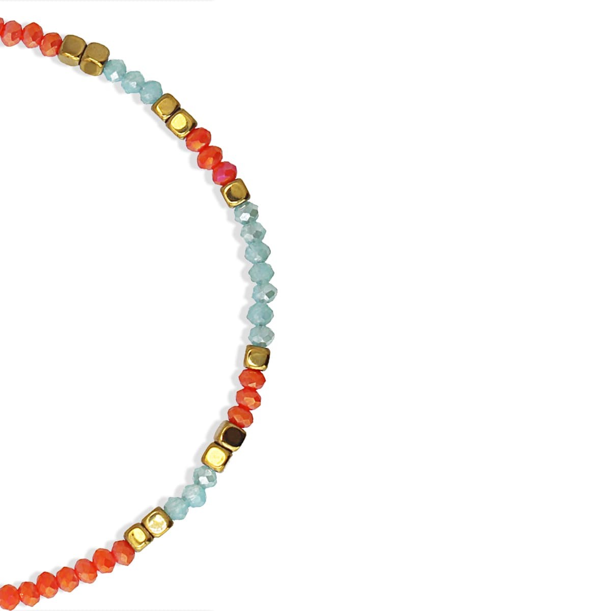 Tobillera cristal ATO224 acero dorado multicolor combinado anartxy mujer 10