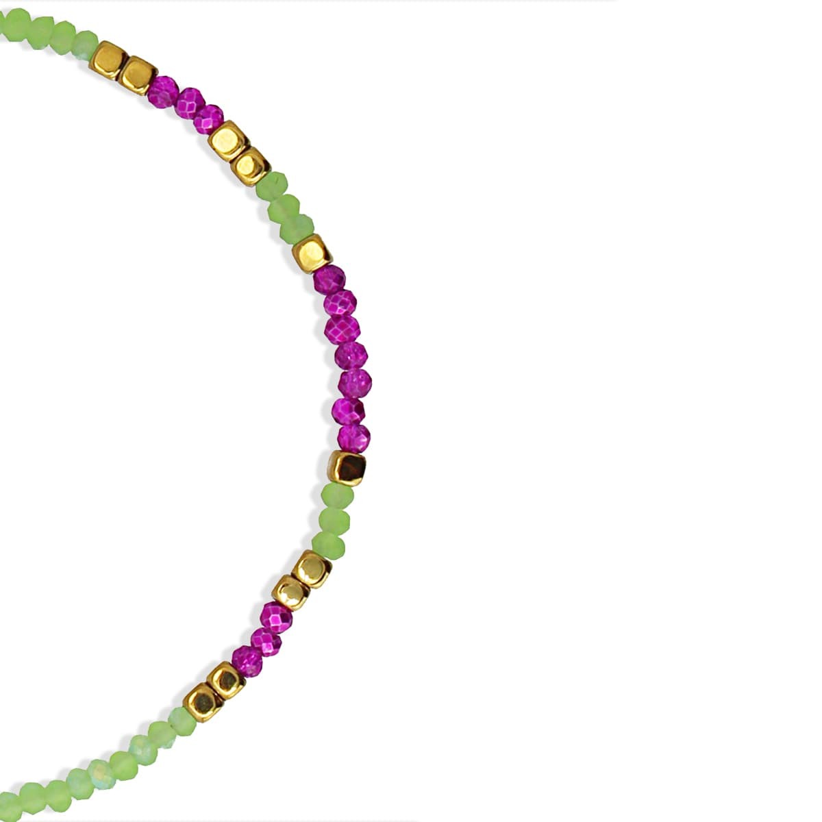 Tobillera cristal ATO224 acero dorado multicolor combinado anartxy mujer 9