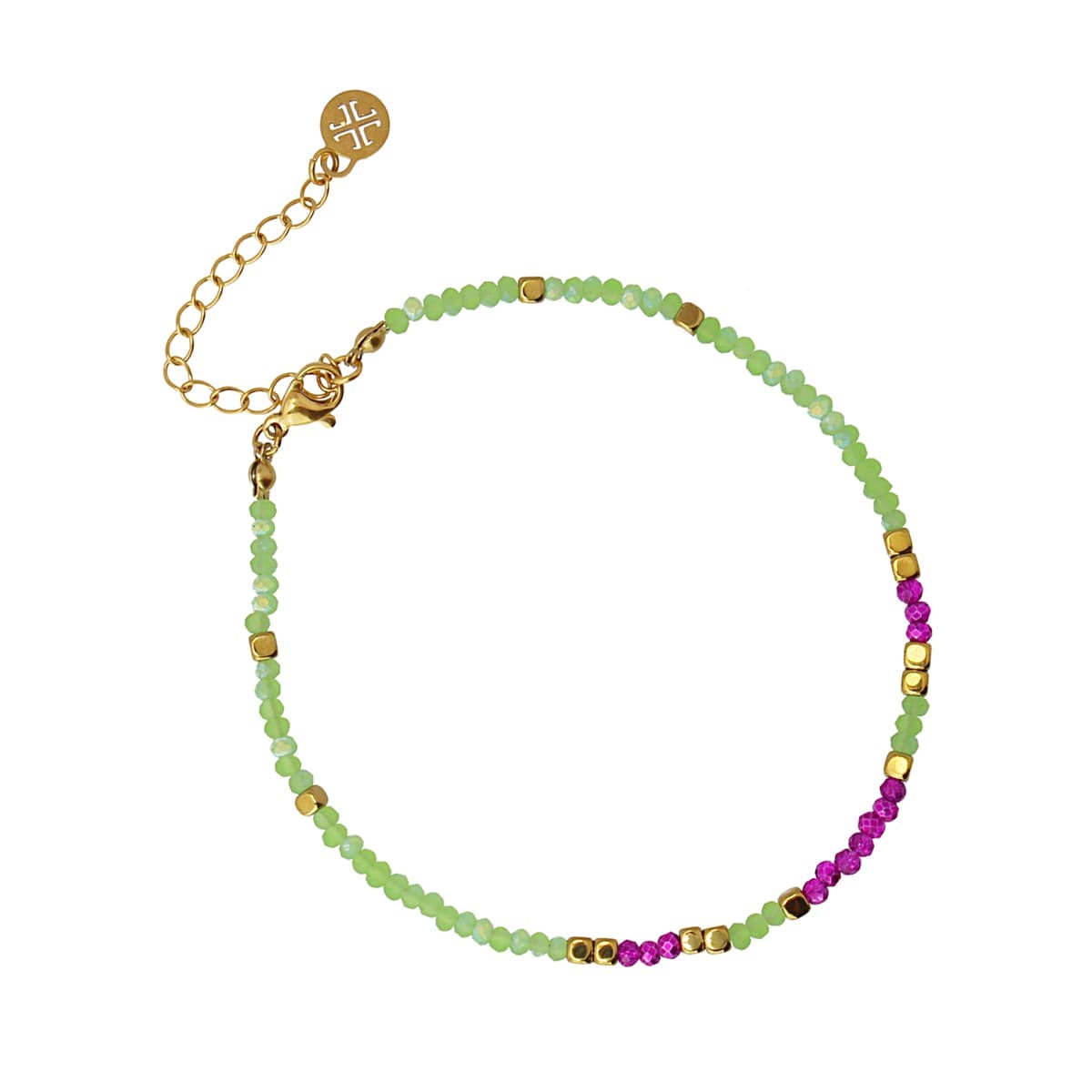 Tobillera cristal ATO224 acero dorado multicolor combinado anartxy mujer 5
