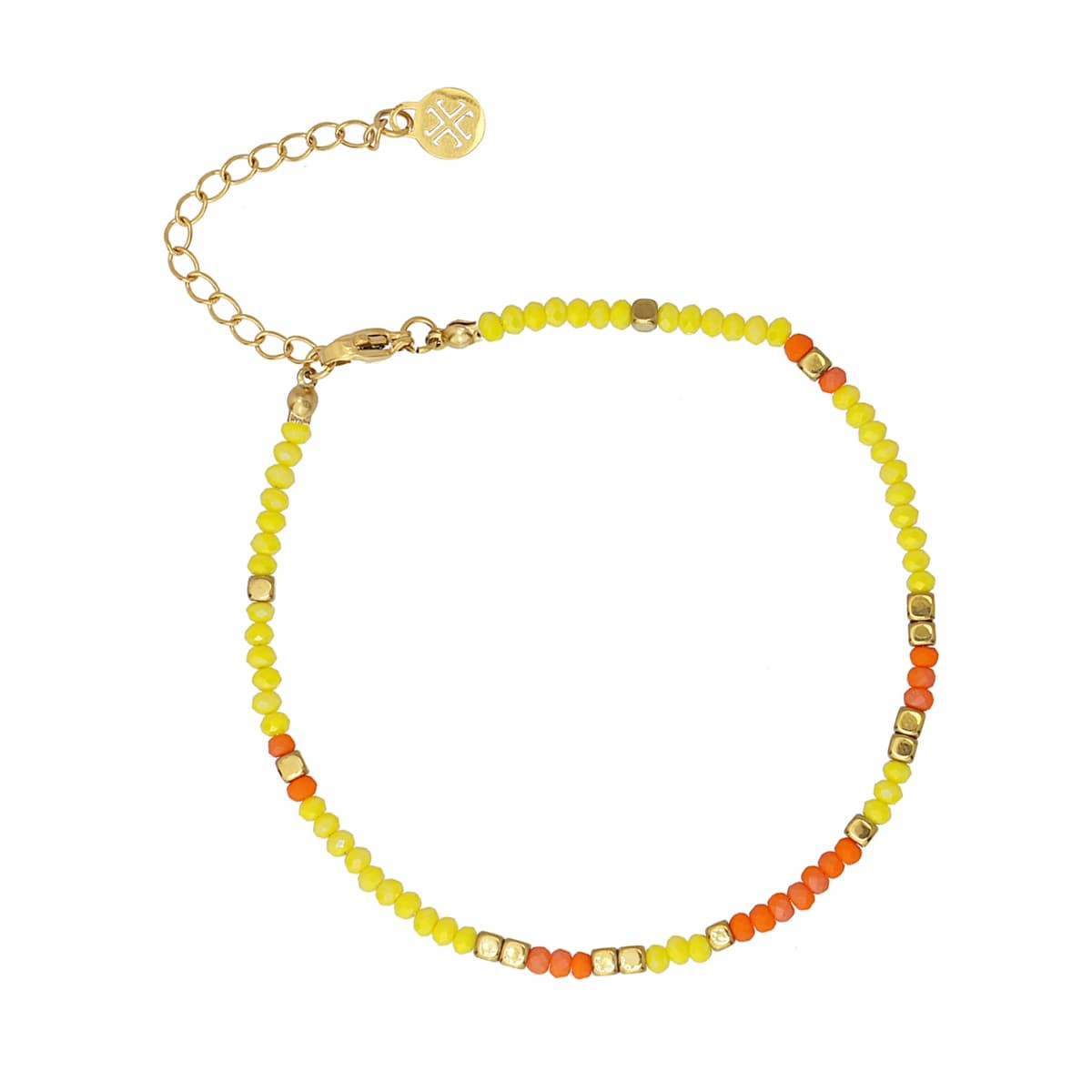 Tobillera cristal ATO224 acero dorado multicolor combinado anartxy mujer 4