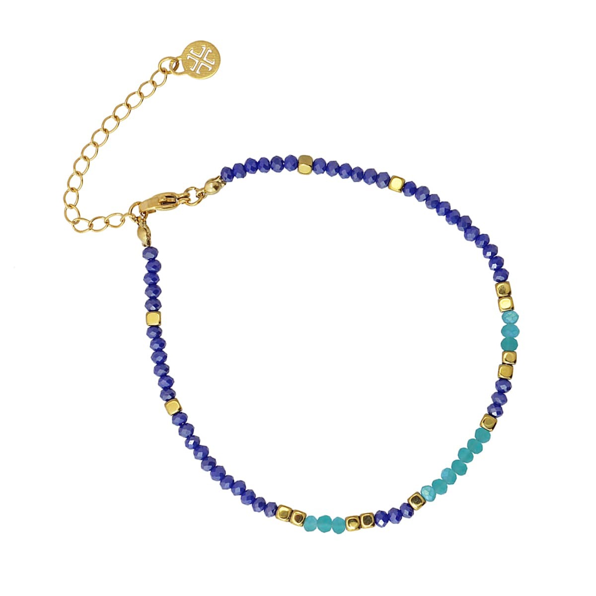 Tobillera cristal ATO224 acero dorado multicolor combinado anartxy mujer 3