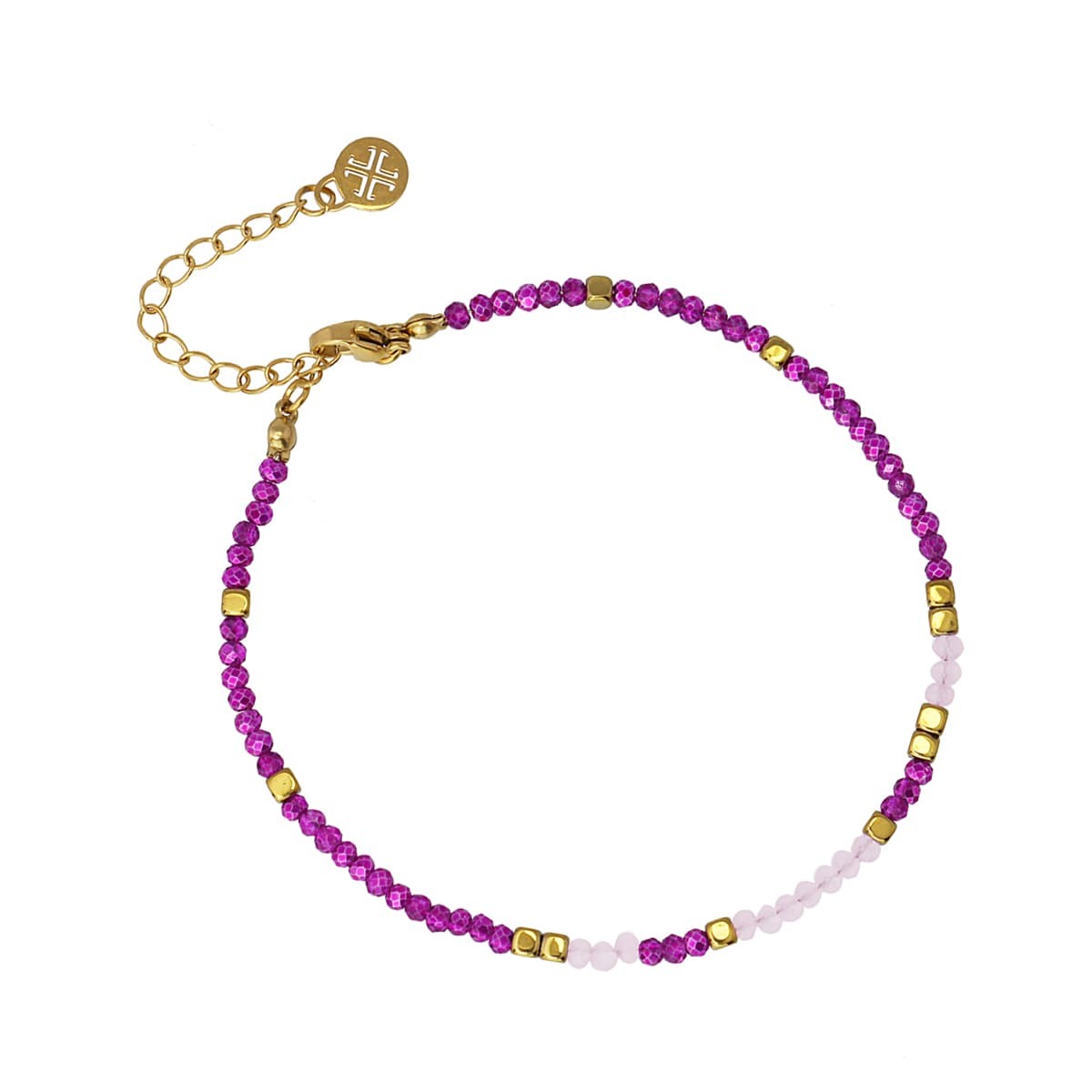 Tobillera cristal ATO224 acero dorado multicolor combinado anartxy mujer 1