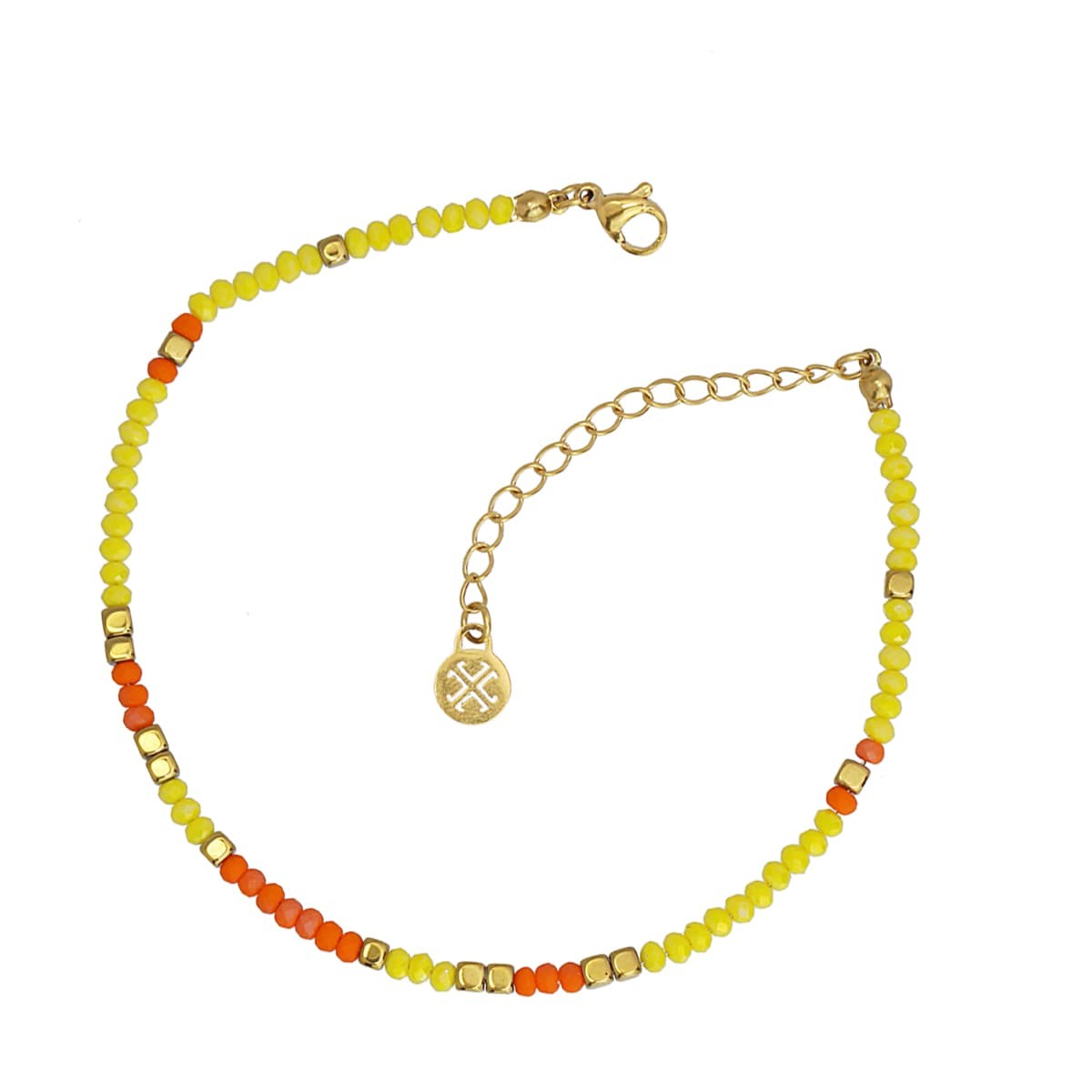 Tobillera cristal ATO224 acero dorado multicolor combinado anartxy mujer 13