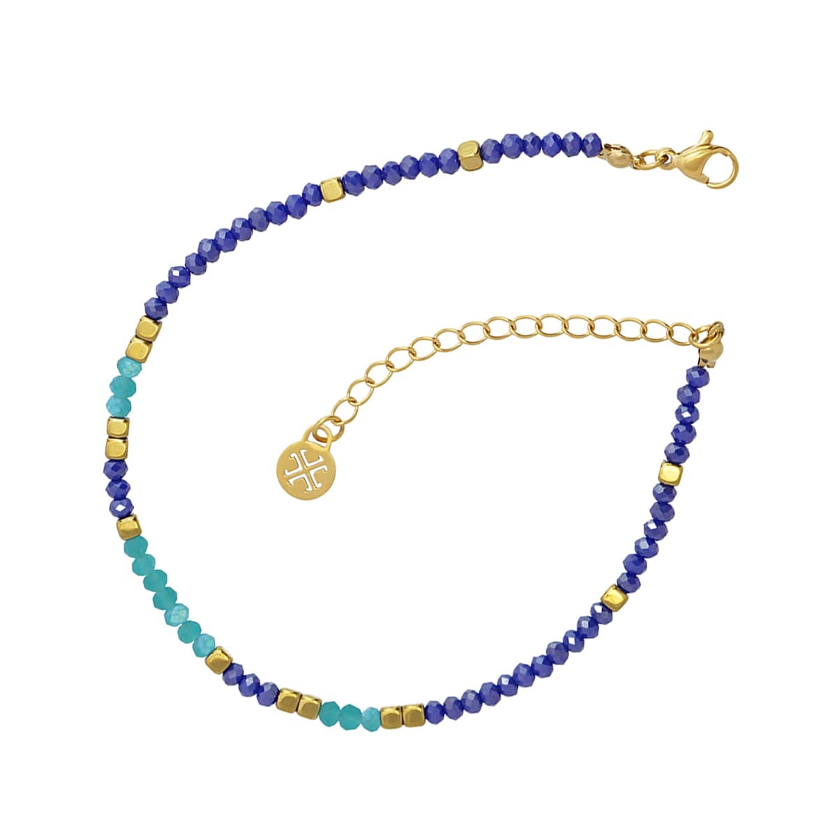 Tobillera cristal ATO224 acero dorado multicolor combinado anartxy mujer 16