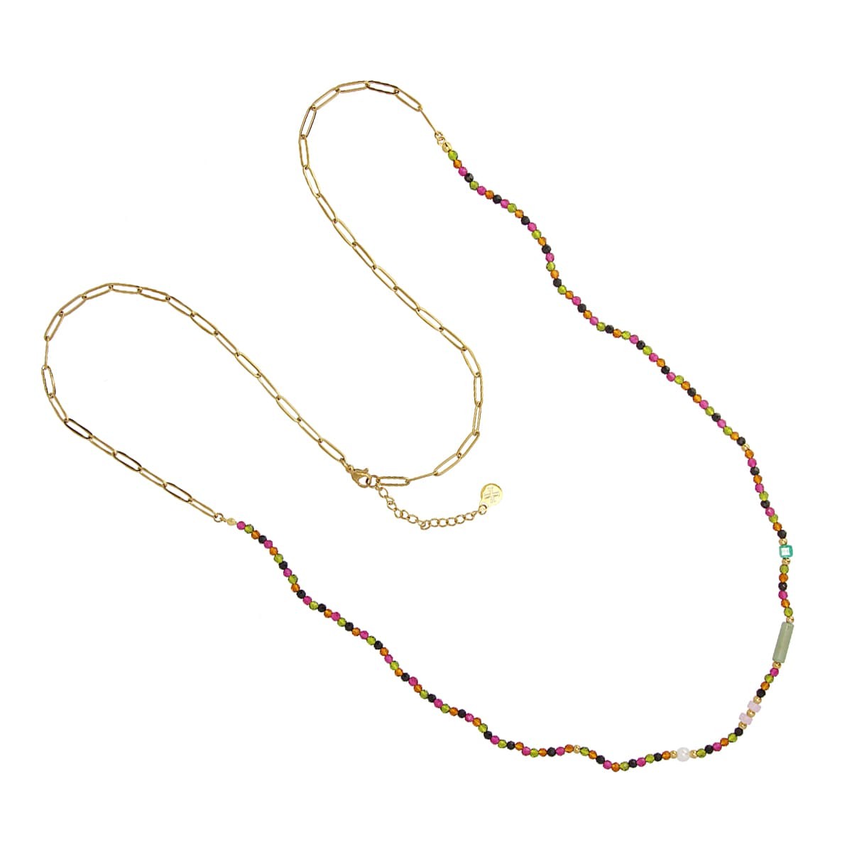 Collar abalorios BCO440 perlas cristal acero dorado anartxy mujer 3