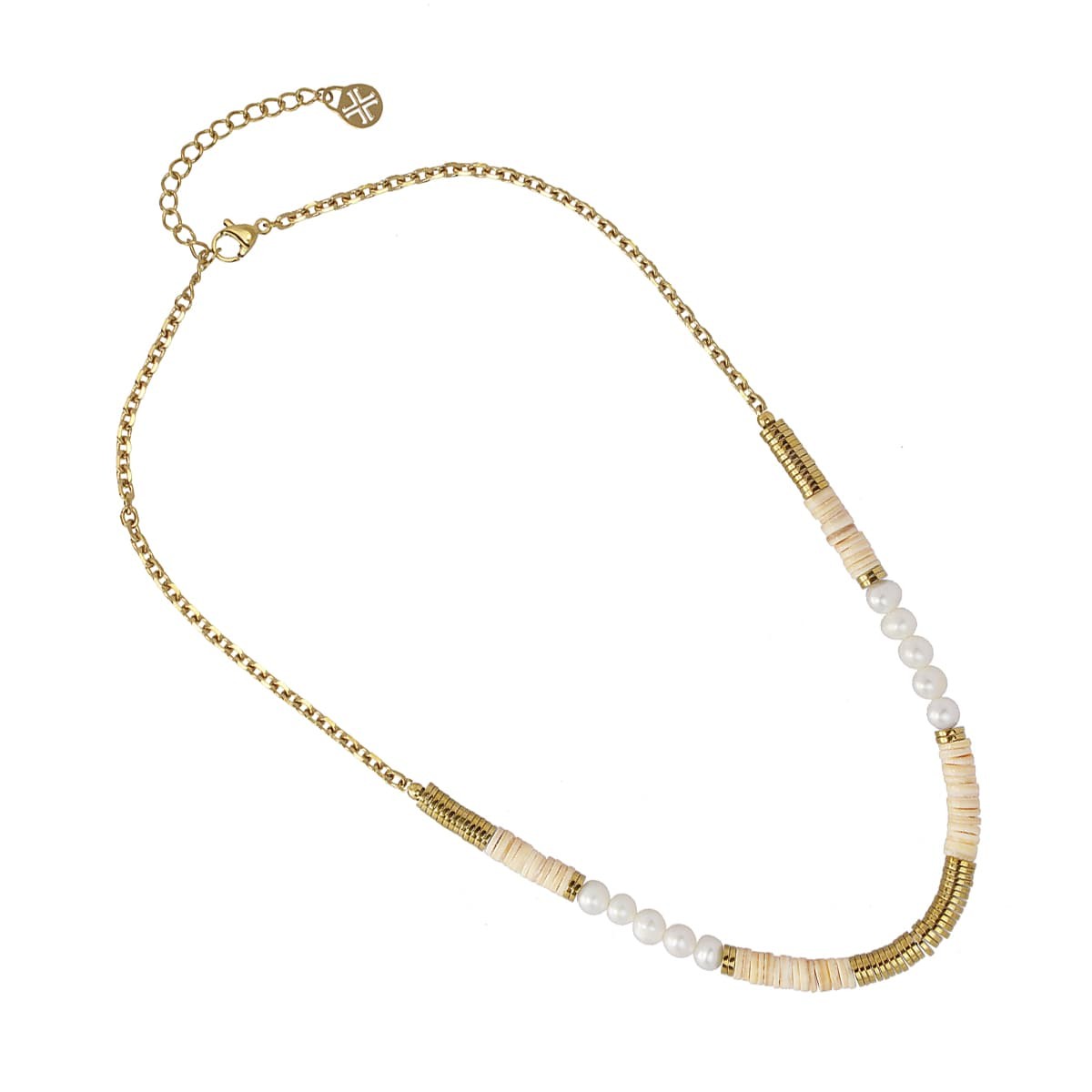 Collar heishi BCO449 acero corto