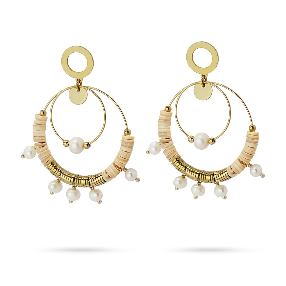 Pendientes heishi CPE118 acero dorado
