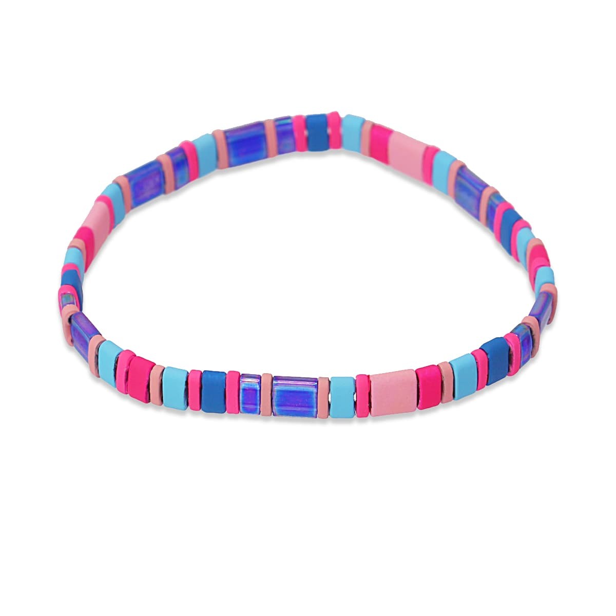 pulsera elástica Tila cristal japonés cerámica mate color anartxy morado