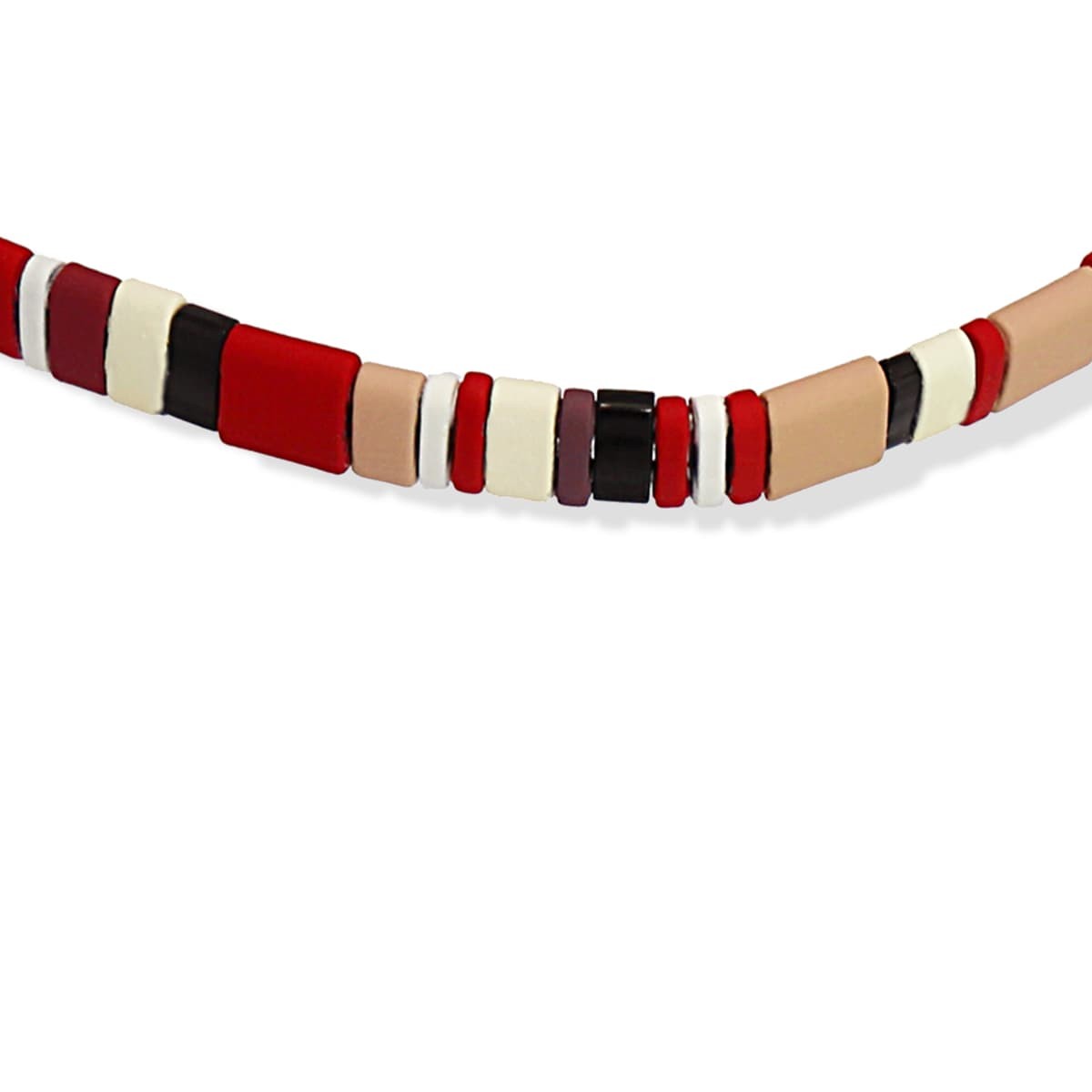 pulsera elástica Tila cristal japonés cerámica mate marrón
