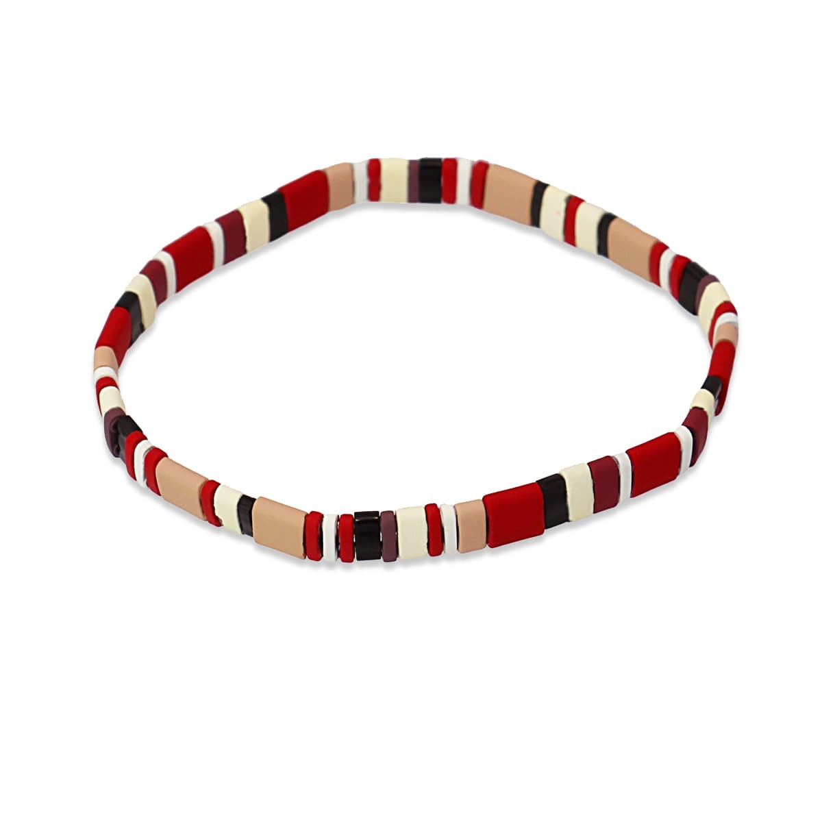 pulsera elástica Tila cristal japonés cerámica mate color anartxy marrón
