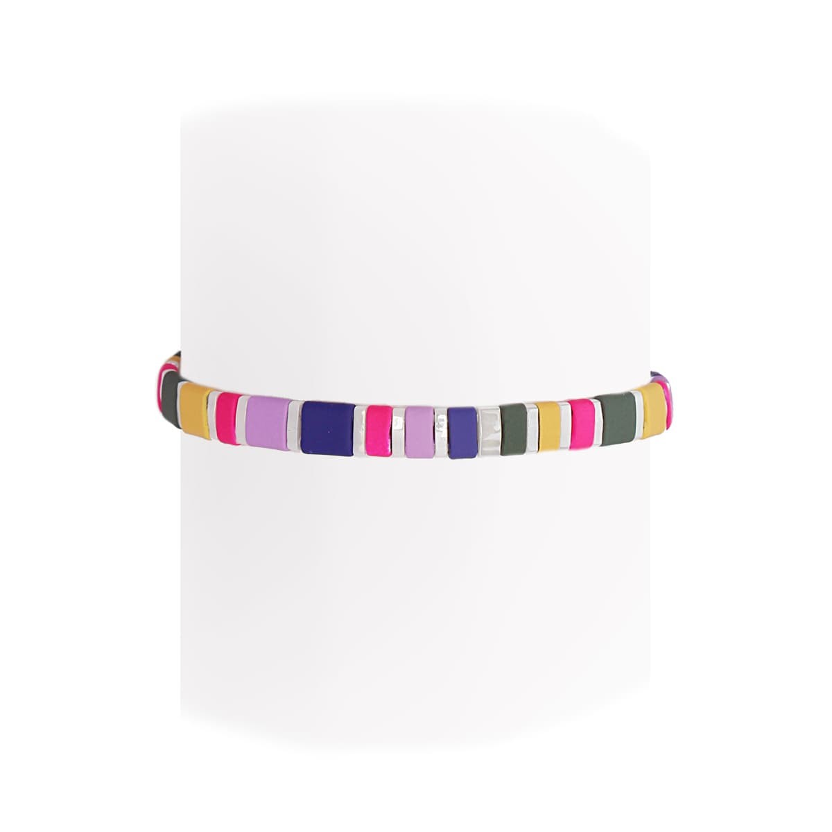 pulsera elástica Tila cristal japonés cerámica mate color multicolor