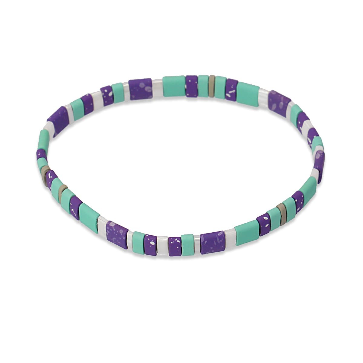 pulsera elástica Tila cristal japonés cerámica mate color anartxy azul