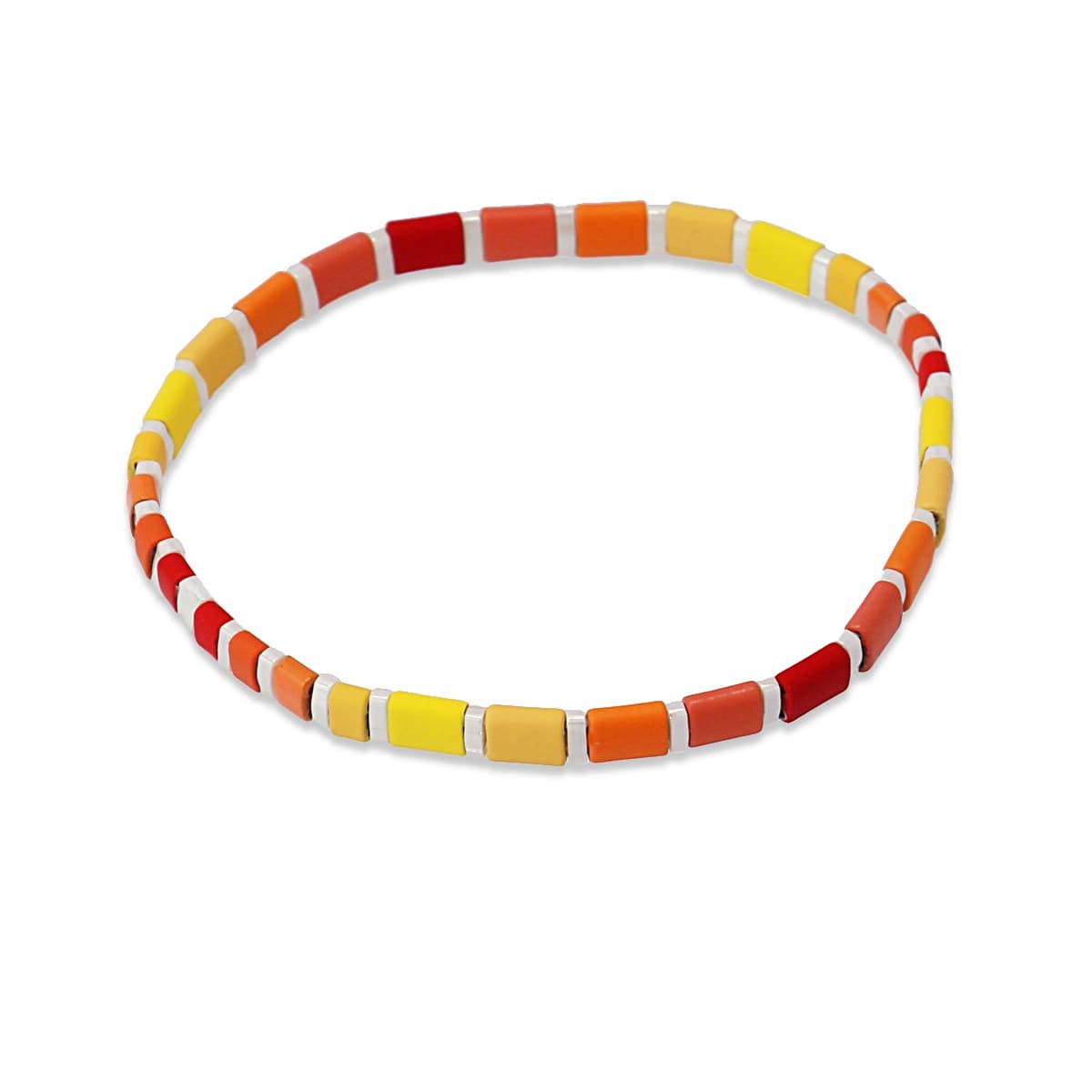 pulsera elástica Tila cristal japonés cerámica mate color anartxy naranja