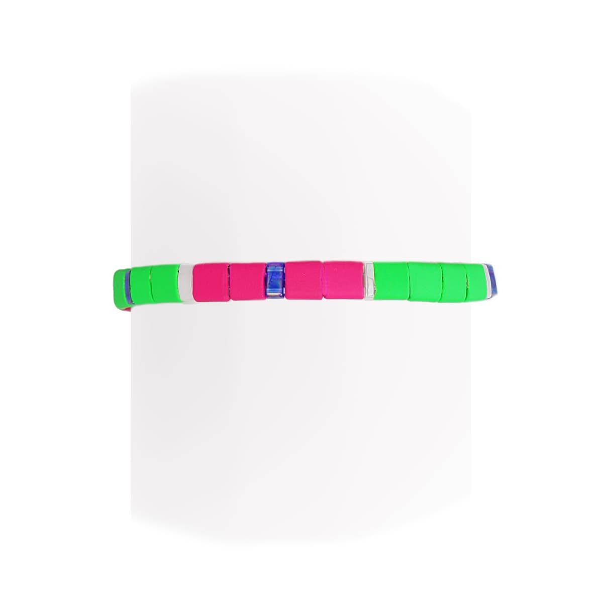 pulsera elástica Tila cristal japonés cerámica mate color fluor